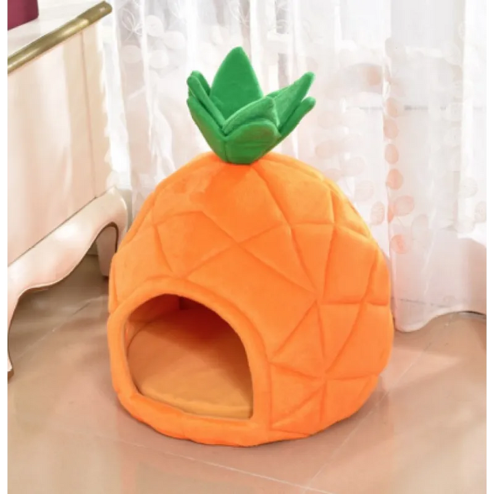Adorable pineapple pet retreat and cat cave. A cozy, cuddly bed for small dogs and cats to relax.