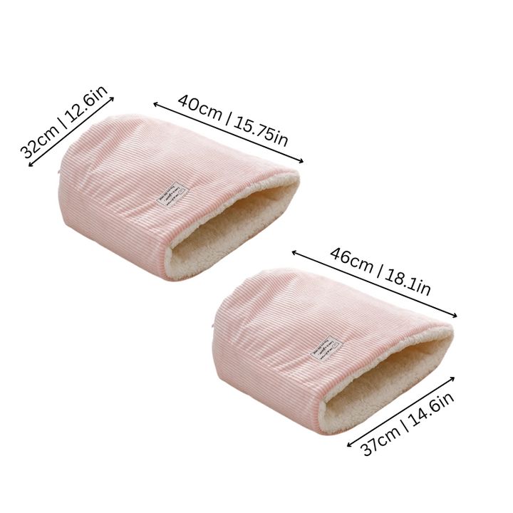 Warm cat cave bed with soft SnowPaws design, ideal for winter comfort. Plush & washable pet furniture for cats.