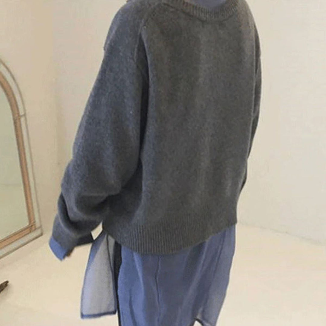 Comfortable long sleeve women's button sweater, designed for warmth and versatile seasonal styling.