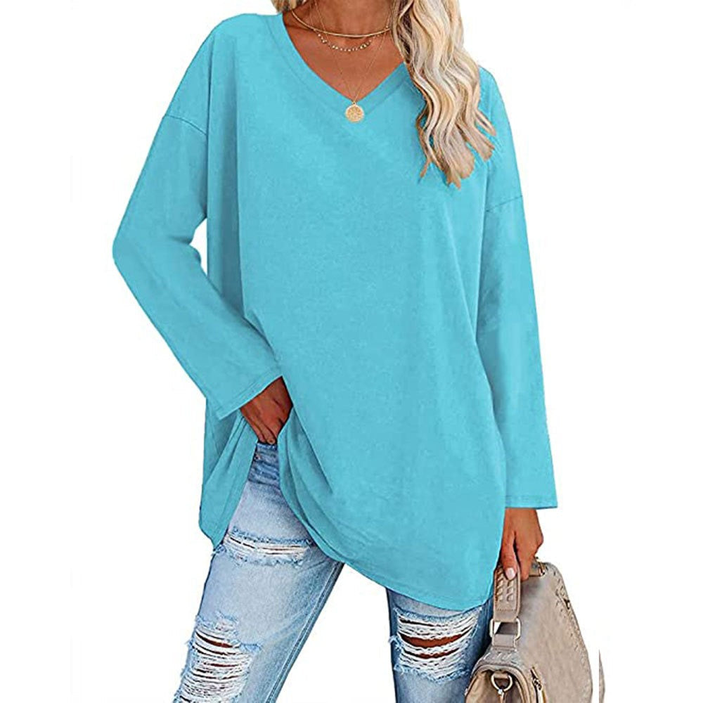 Modern women's loose knit pullover, an oversized sweater for trendy fall fashion.