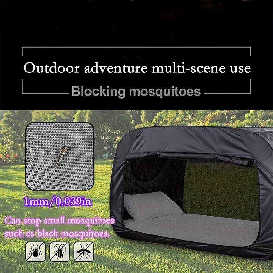 Student dorm essential: CozyNest folding tent bed for privacy, comfort & a restful portable sleep solution.