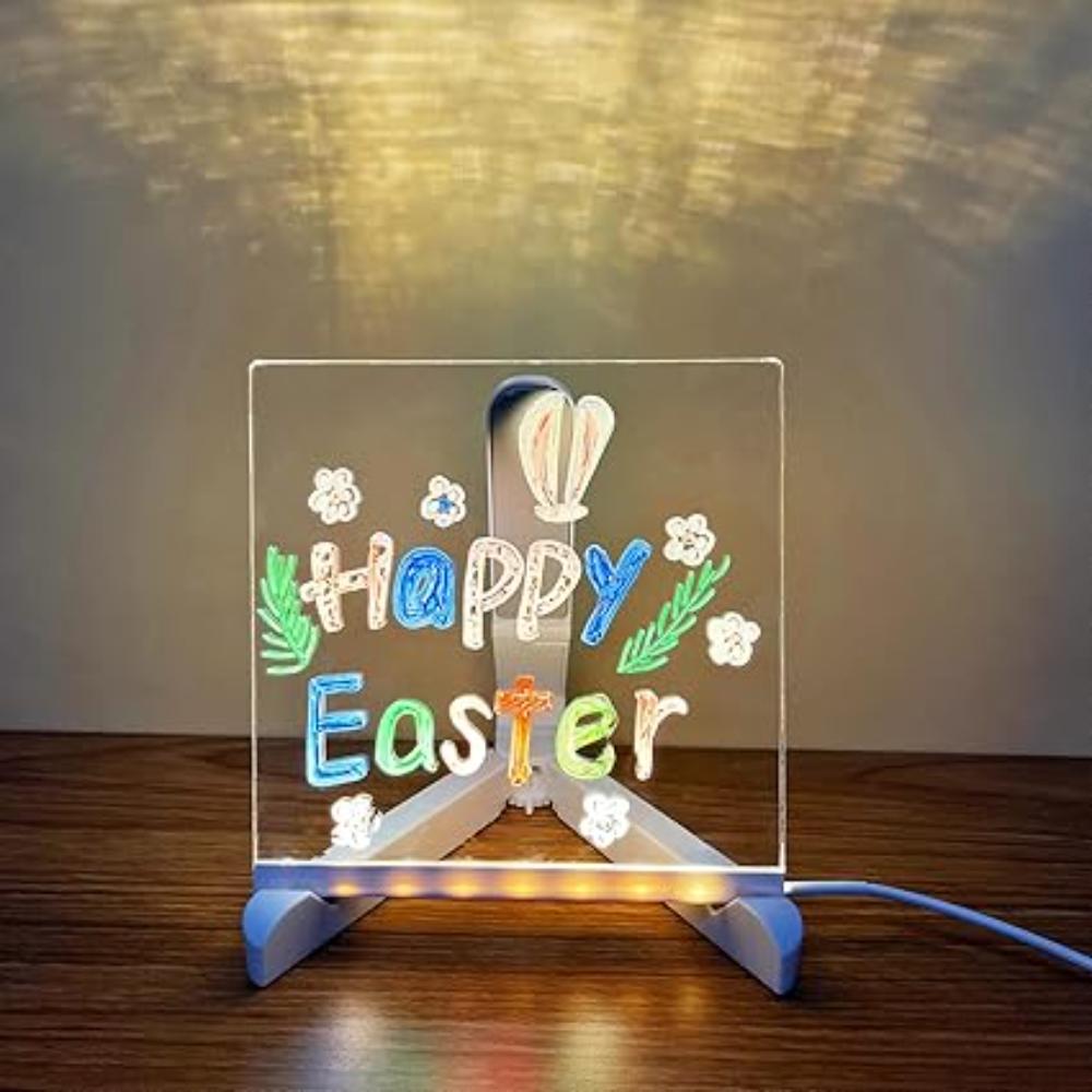 Unique gift: light-up LED message board with erasable pen, great for creative expression & daily notes.