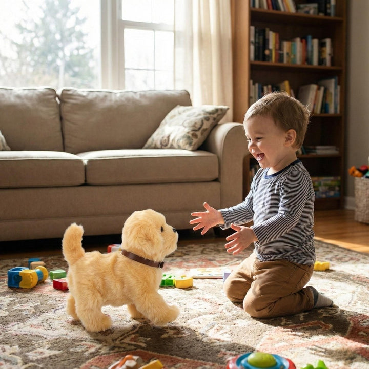 Perfect gift: realistic interactive robot puppy toy, an electronic pet for imaginative play for young children.