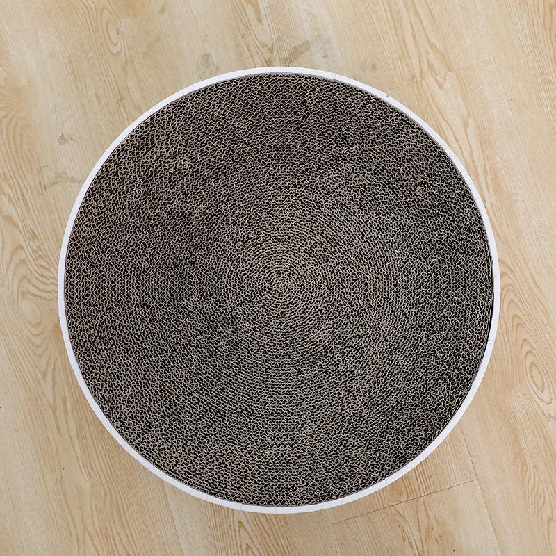 Durable sisal round cat scratcher mat, ideal for healthy claws and protecting home furniture from damage.