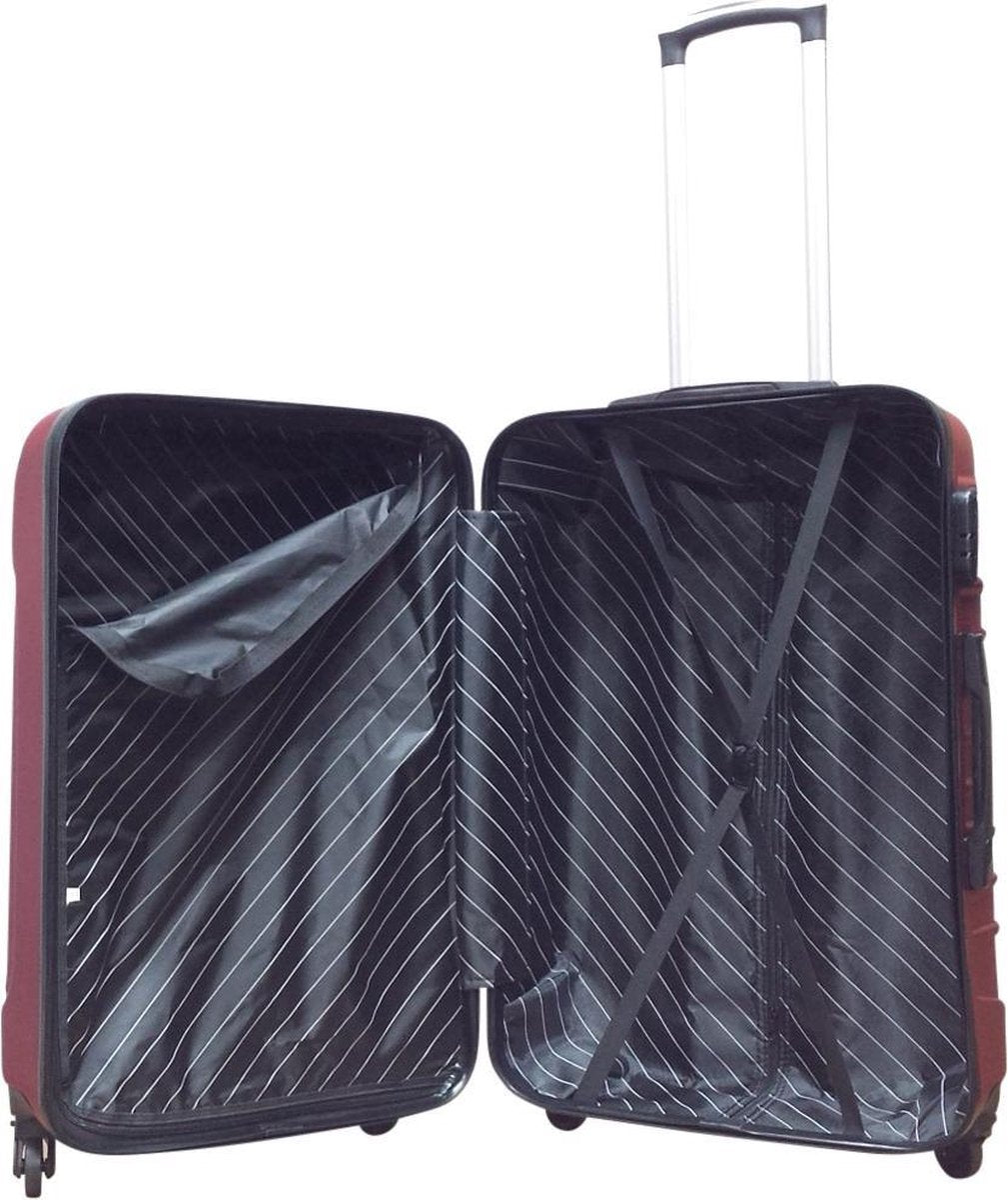 Matching dark blue hard shell 2-piece luggage set, ideal for travel and vacations.