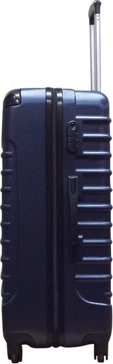 Sleek dark blue hard shell 2-piece luggage set, durable for all your travel needs.