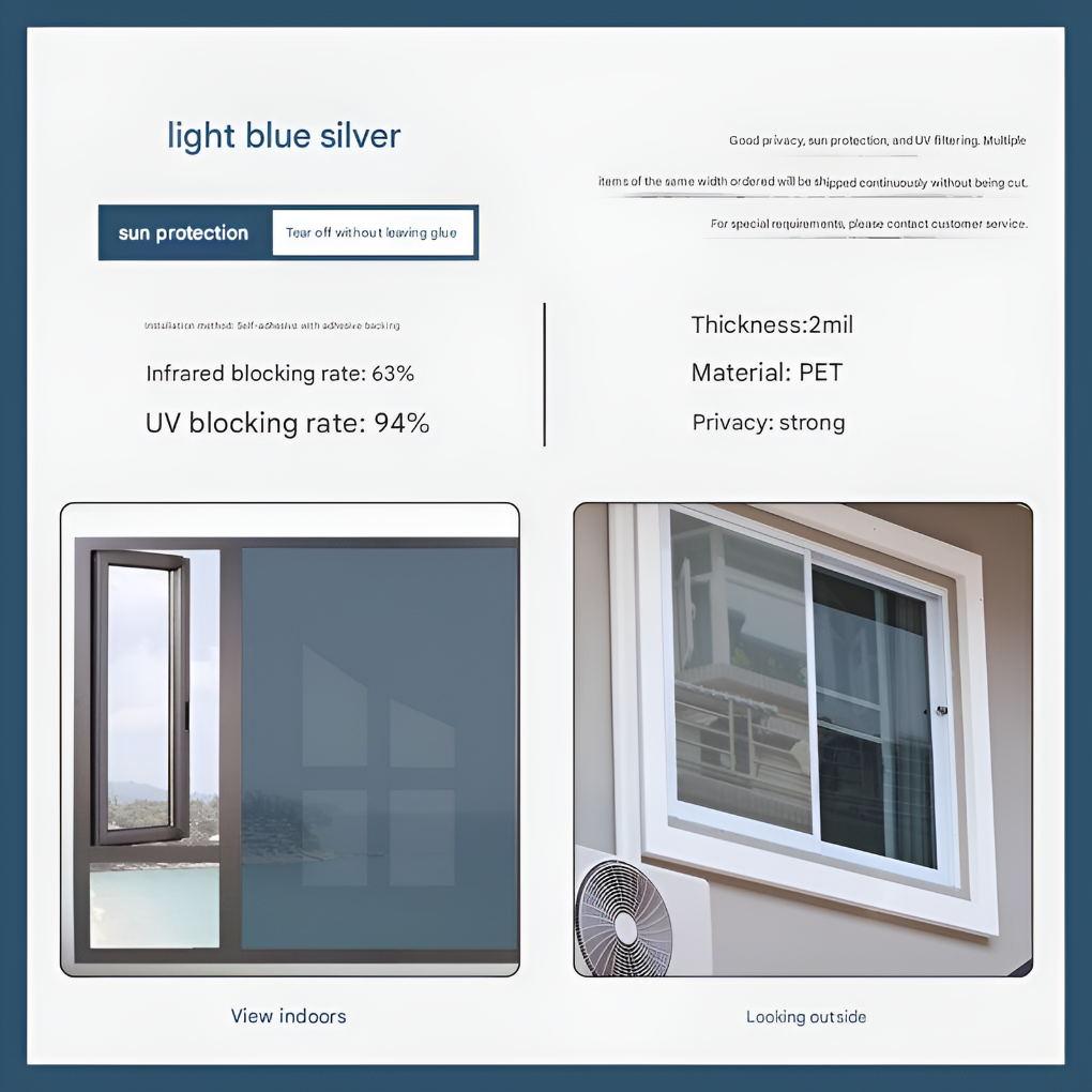 Daytime privacy window tint roll, ready for application for enhanced home and office security