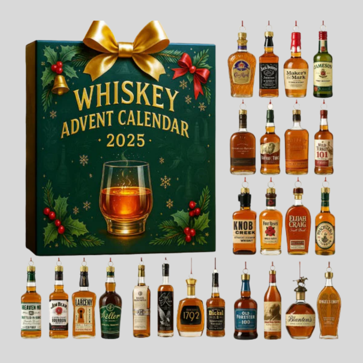 Decorative Beverage Bottle Advent Calendar 2025 presented as a unique Christmas decor and holiday gift.