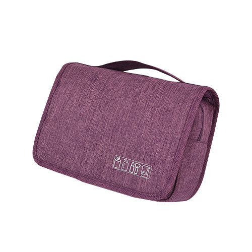 Portable unisex makeup bag organizer for easy travel & bathroom use.