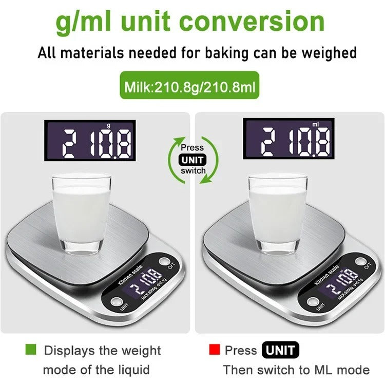Digital cooking scale, a reliable kitchen tool for precise food preparation.
