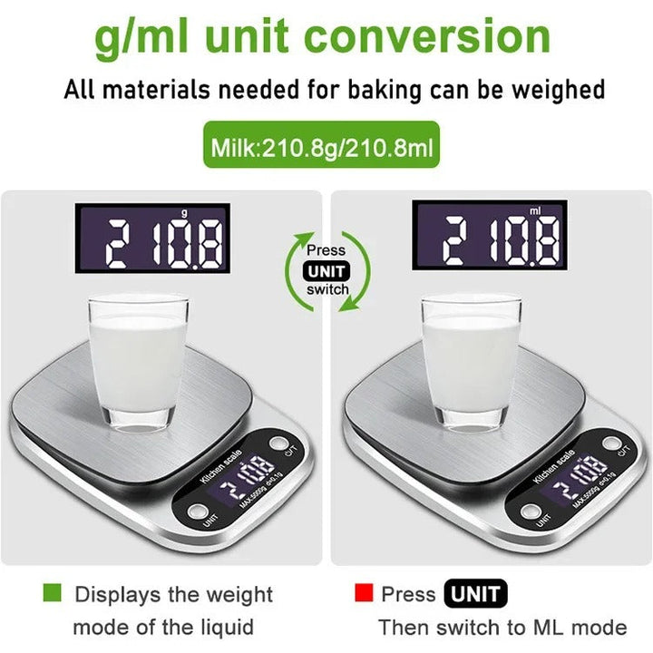 Digital cooking scale, a reliable kitchen tool for precise food preparation.