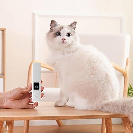 Ergonomic digital pet nail trimmer, quiet & gentle for dog and cat claw care with LED.