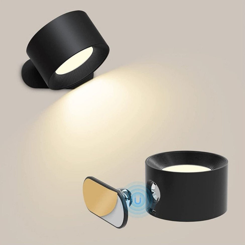 Sleek rechargeable dimmable wireless wall light, LED for modern adjustable home ambiance.