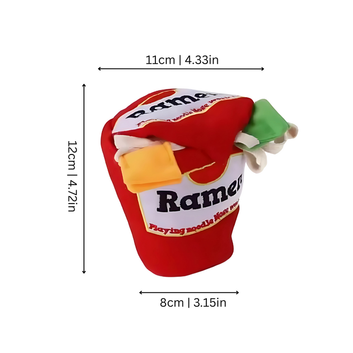 Interactive pet ramen puzzle toy for dogs. Sniffing & tug play offers mental stimulation & foraging fun.