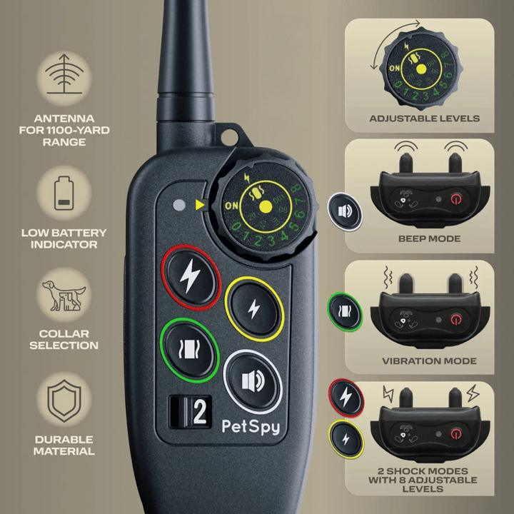 Gain control with this long range remote dog e-collar for safe and effective behavior correction training.