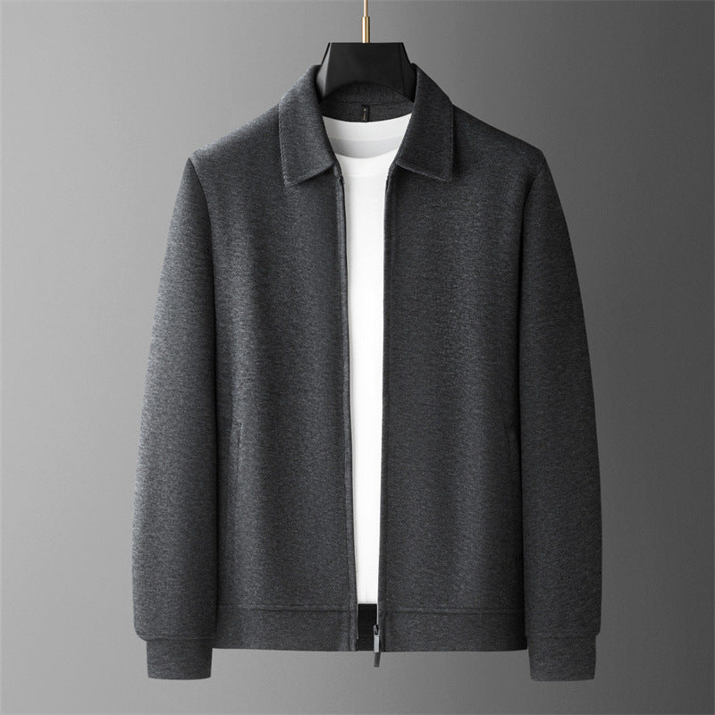 Men's casual jacket, a stylish fall fashion essential. Features a modern stand collar for a sharp look.