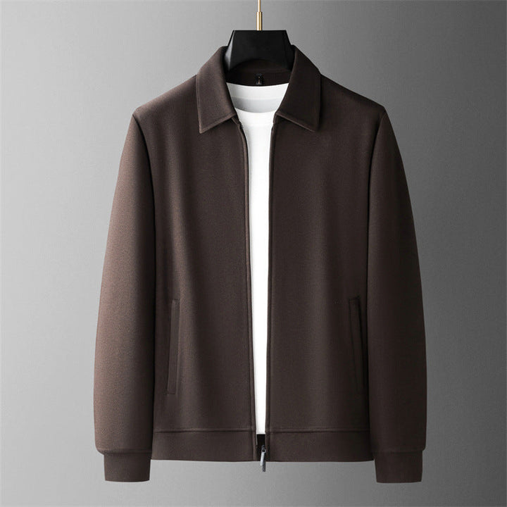 Stylish men's everyday outerwear: a casual jacket with a modern stand collar for versatile fall fashion.