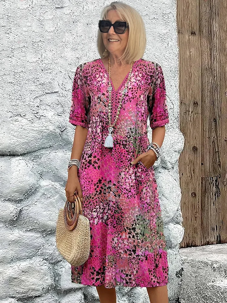 Stylish purple A-line midi dress for women, a vibrant and elegant choice with tummy control for any occasion.