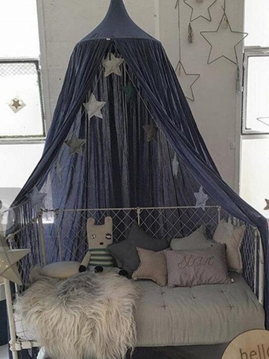Beautiful baby bed canopy, a whimsical room accent for children's bedrooms & magical play spaces. Soft chiffon.