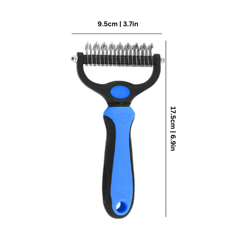 Pet grooming brush with detangler & massager for dogs and cats. Essential pet care tool for a shiny, healthy coat.