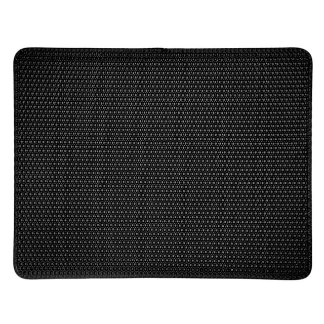 Non-slip, washable cat litter mat for easy cleaning. Dual layer captures scattered litter, ensuring a tidy home.