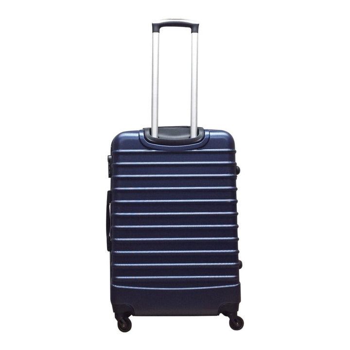 Modern ABS 2-piece hardshell luggage set, featuring smooth spinner wheels for easy navigation.