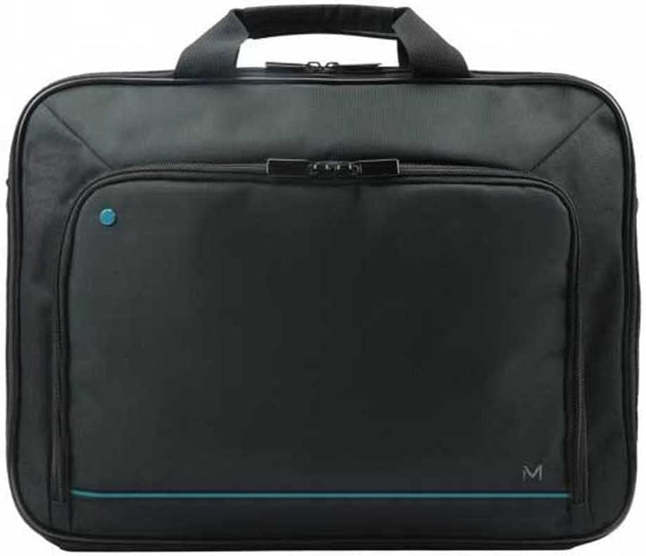 Durable blue clamshell laptop briefcase for 14-15.6 inch devices. Padded protective case for tech travel.