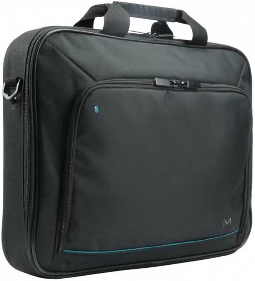 Unisex blue clamshell laptop bag for 14-15.6 in. Durable protective briefcase for work, business, travel.