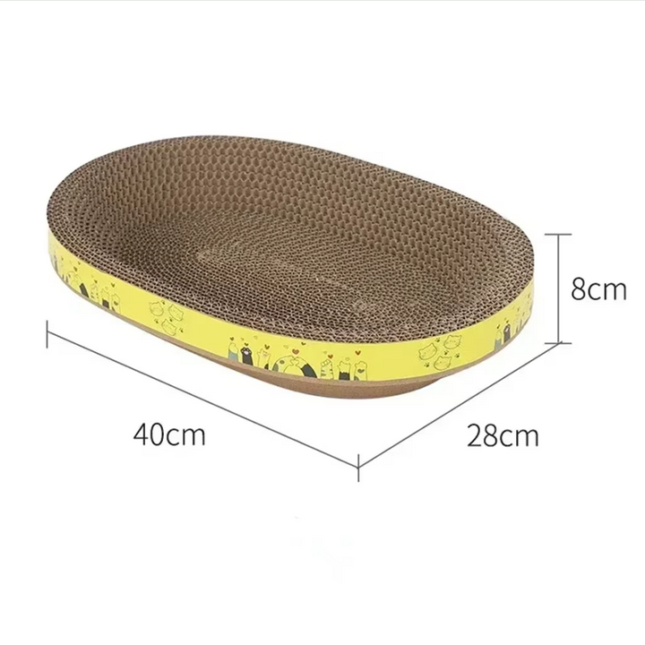 Cozy cat bed & scratching lounge. Durable corrugated cardboard pet furniture protector for comfort & play.