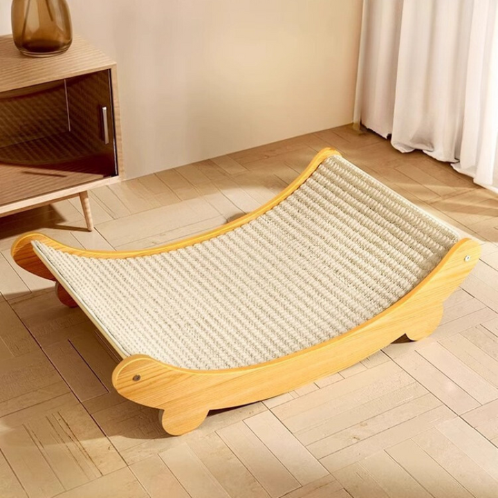 Durable corrugated cat scratcher lounge & cozy bed for felines. Protects furniture, provides comfort & enrichment.