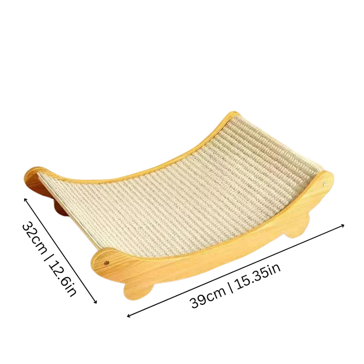 Cozy cat bed & scratcher lounge for happy felines. Durable pet furniture protector and feline enrichment accessory.