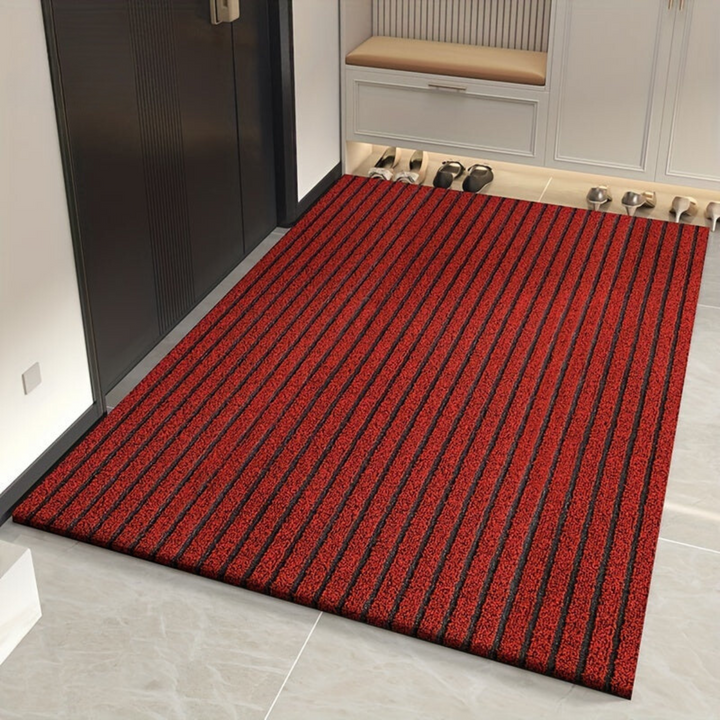 Stylish weatherproof outdoor entryway rug. Durable, non-slip, and easy to clean, enhancing any home entrance decor.