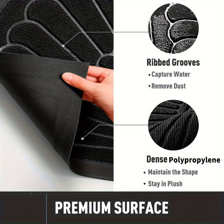 Durable half-round rubber mat for all-weather outdoor & indoor entryways, non-slip & sustainable.