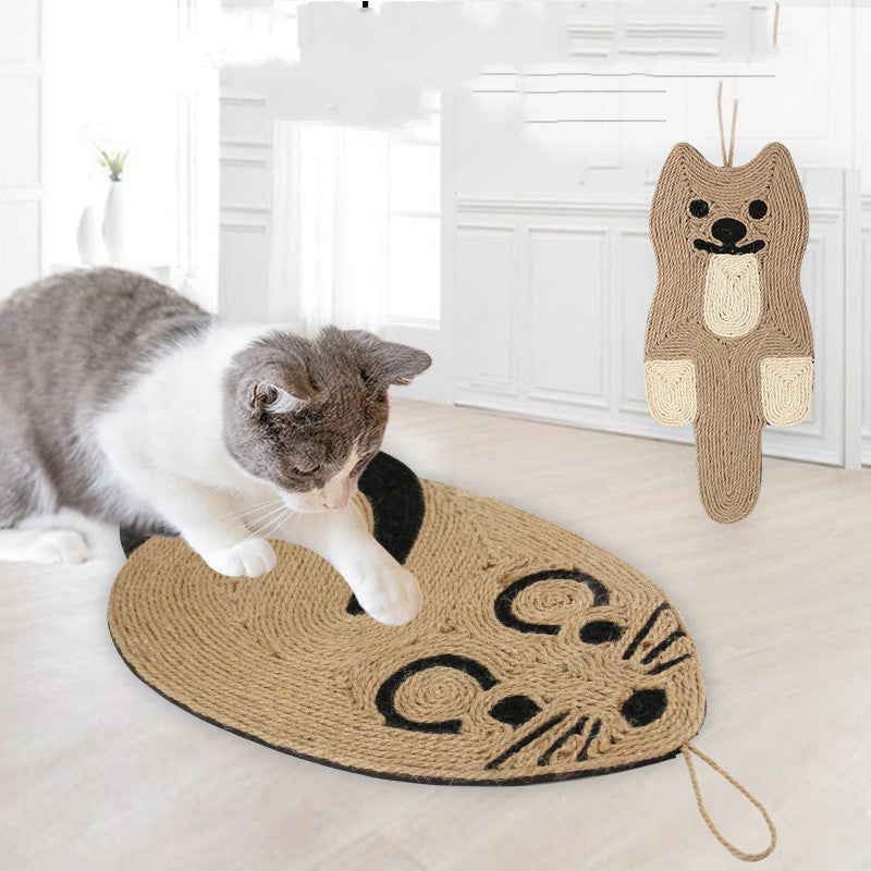 Versatile cat play mat & furniture protector: a sisal scratcher for indoor cats' claw care and entertainment.