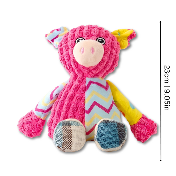 Interactive plush squeaker dog toy. A durable animal toy for engaging playtime & enrichment.