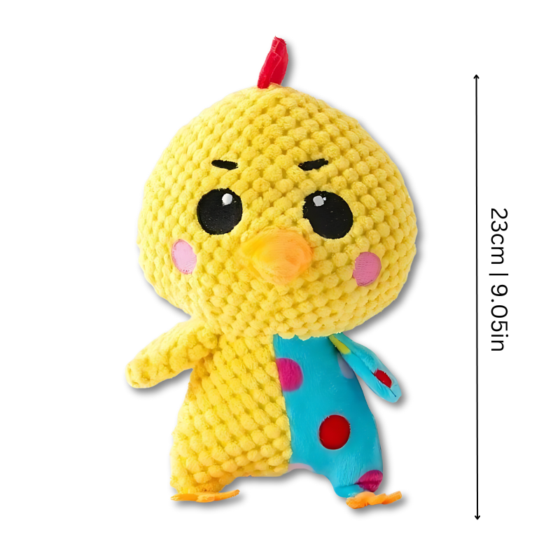 Premium durable dog toy: plush animal design with a fun squeaker for active pets.