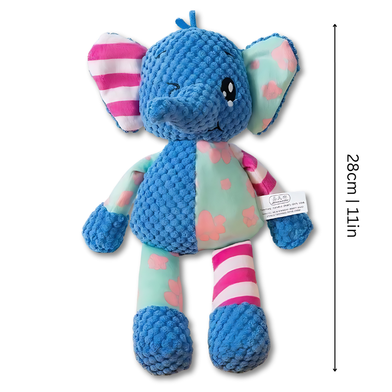 High-quality durable squeaker plush animal dog toy, designed for stimulating playtime.
