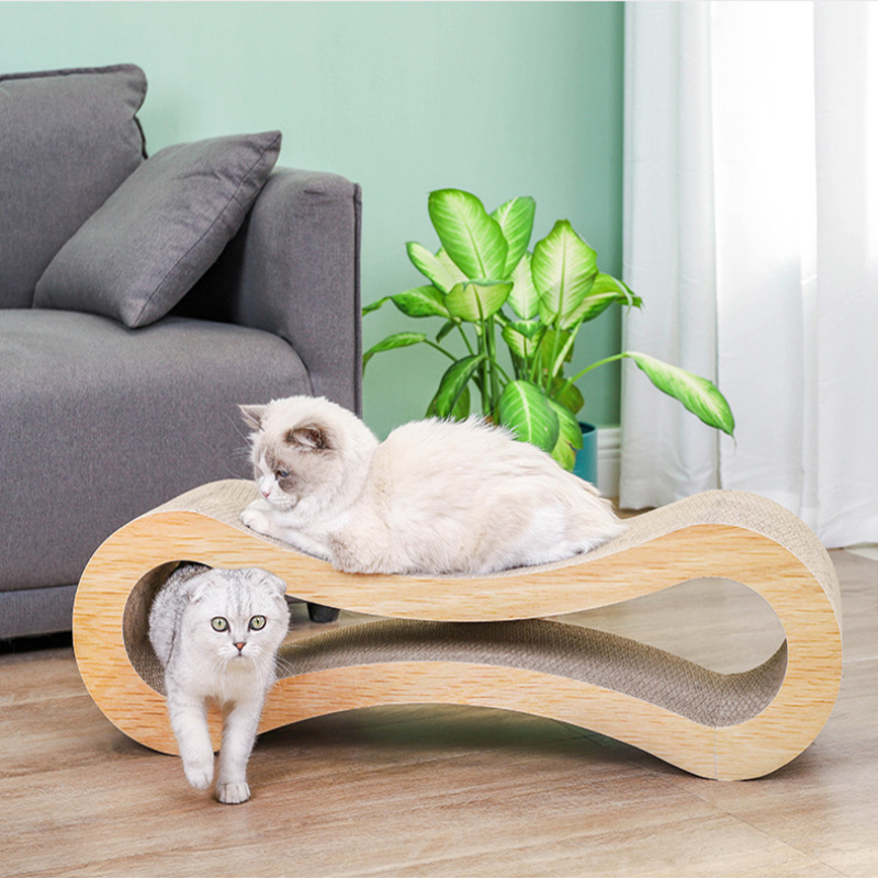 Eco-friendly cat scratching lounge & comfort bed for healthy claws. Durable corrugated cardboard pet furniture.