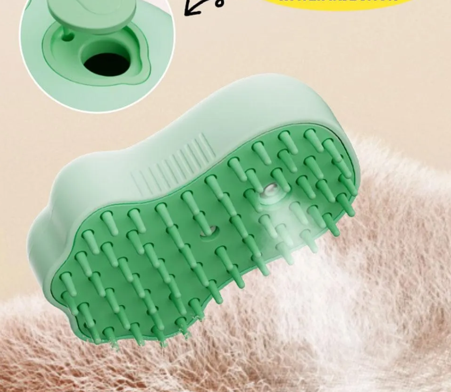 Bathing electric cat brush with soft silicone for gentle cleaning, grooming & soothing massage.