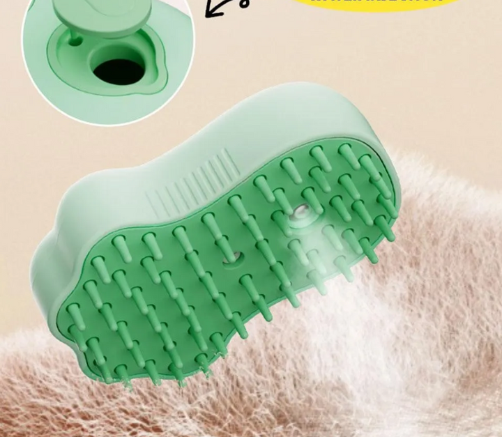 Bathing electric cat brush with soft silicone for gentle cleaning, grooming & soothing massage.