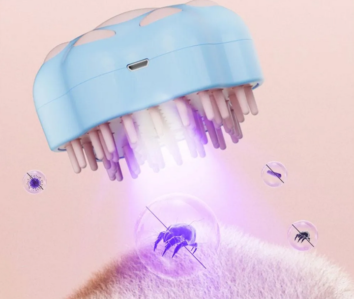 Premium electric cat grooming & massage brush for efficient deshedding & healthier fur.