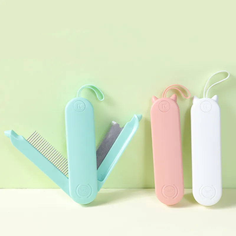 Electric pet fur detangling brush for gentle grooming of cats and dogs. Easily removes knots and matted fur.