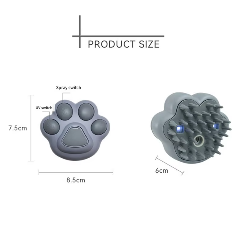 All-in-one electric pet grooming solution: spray brush for deshedding, massage, and coat cleaning for pets.