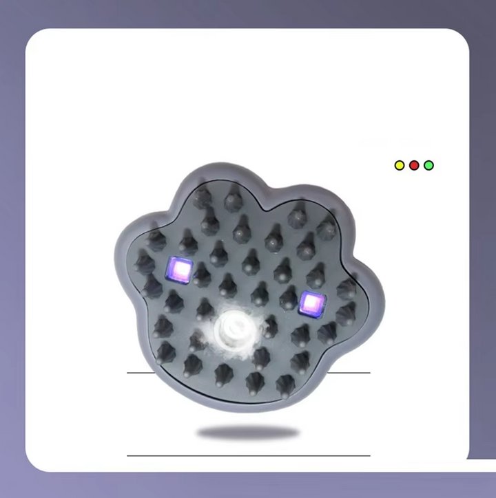 Innovative electric pet grooming brush with soothing spray, a must-have pet supply for easy deshedding.