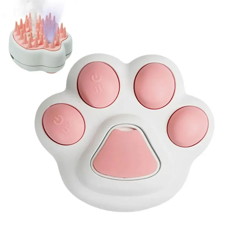 Electric pet massage brush with gentle spray for promoting pet wellness, shiny coats & stress-free grooming.