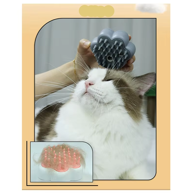Wireless electric pet grooming brush with hydrating spray for tangle-free deshedding and easy pet care.