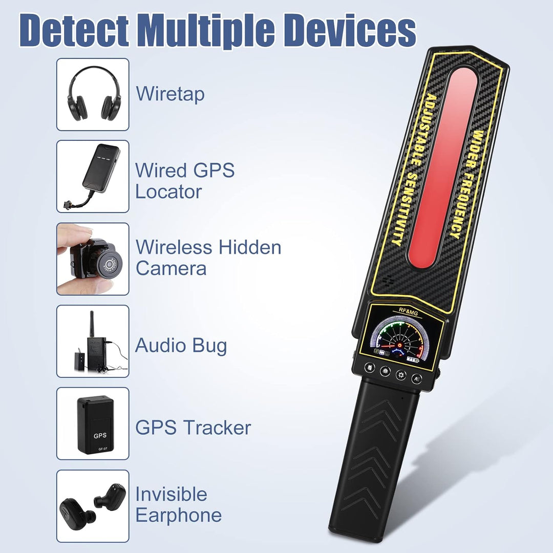 Protect privacy with this anti-surveillance detector. Find hidden cameras, GPS trackers & wireless bugs.
