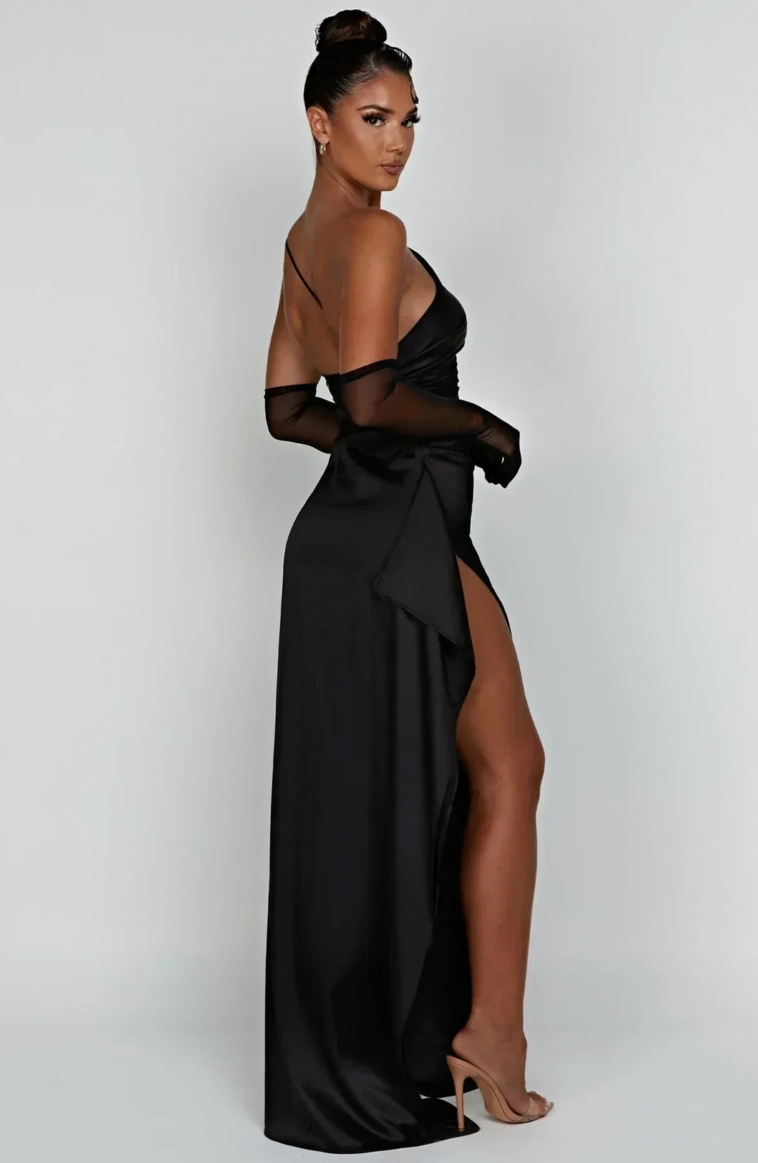 Women's a-line asymmetric maxi evening dress, comfortable and highly elegant for special nights