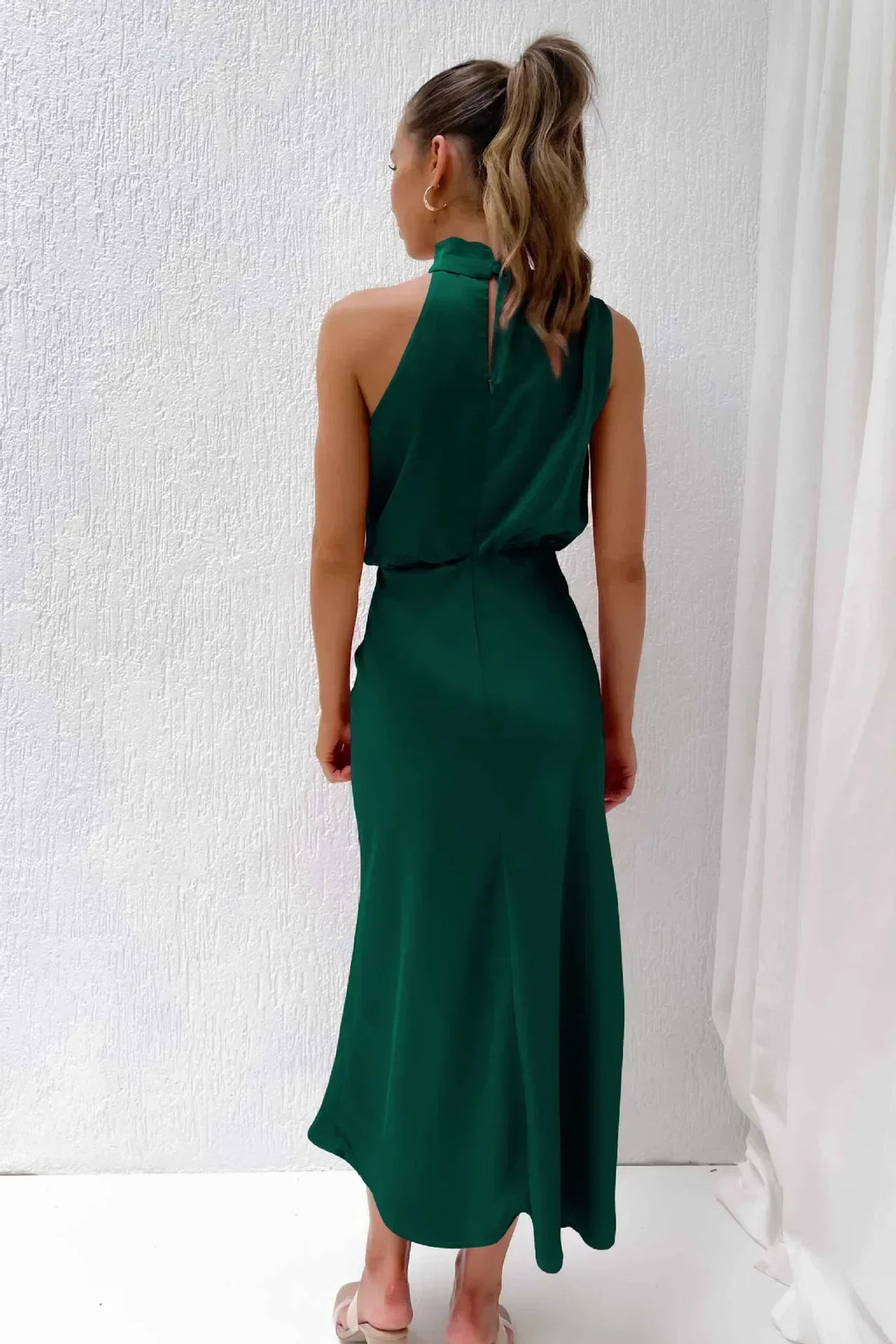 Chic women's formal halter maxi dress, a timeless piece for special occasions
