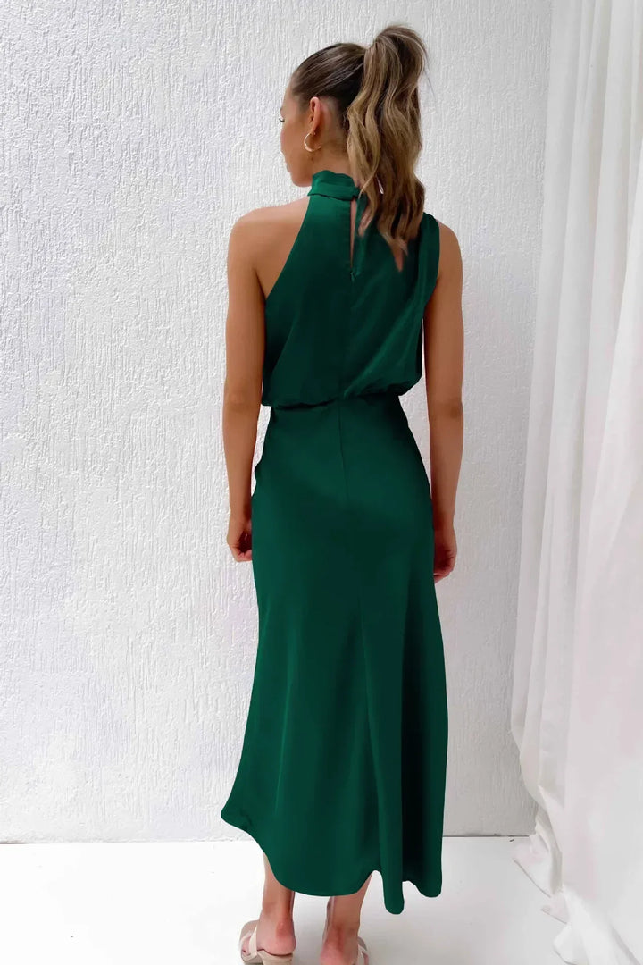 Chic women's formal halter maxi dress, a timeless piece for special occasions
